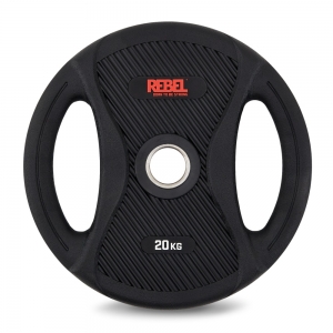 Диск олимпийский обрезиненный с двумя хватами 20 кг REBEL R-PVP-20