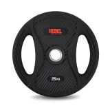 Диск олимпийский обрезиненный с двумя хватами 25 кг REBEL R-PVP-25