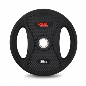 Диск олимпийский обрезиненный с двумя хватами 25 кг REBEL R-PVP-25