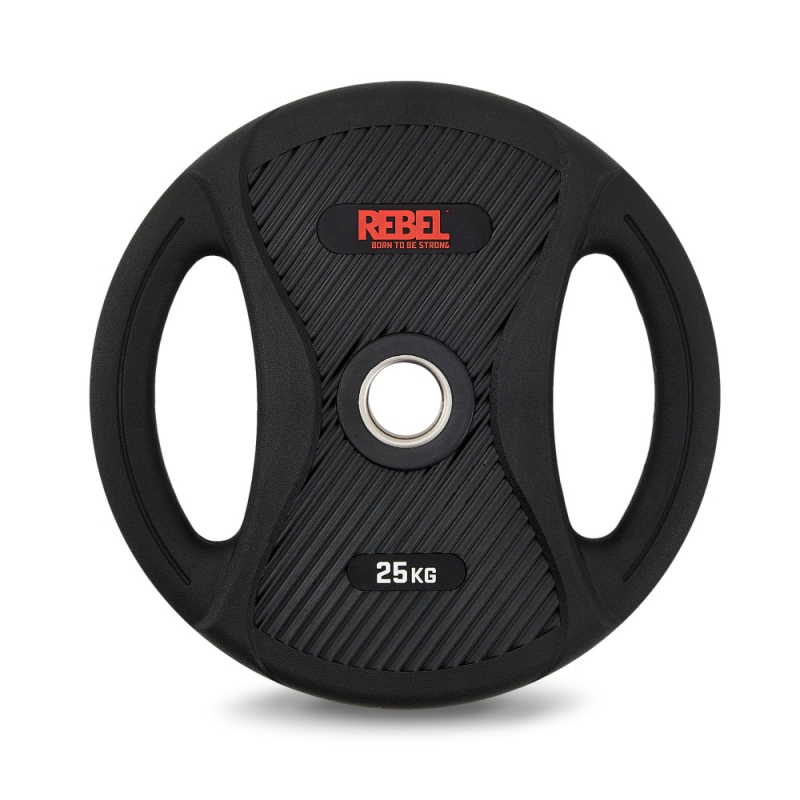 Диск олимпийский обрезиненный с двумя хватами 25 кг REBEL R-PVP-25