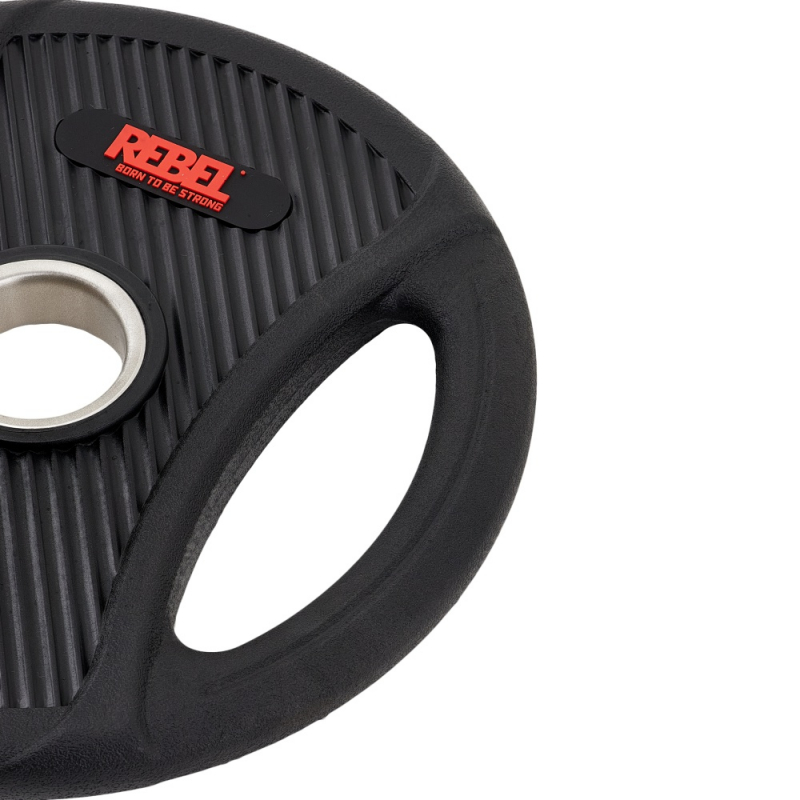 Диски олимпийские обрезиненные с двумя хватами 5 кг REBEL (пара) R-PVP-5-PAIR