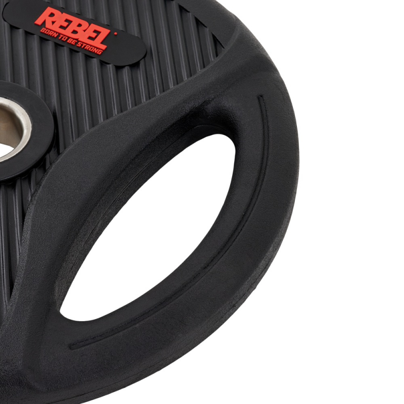 Диск олимпийский обрезиненный с двумя хватами 20 кг REBEL R-PVP-20