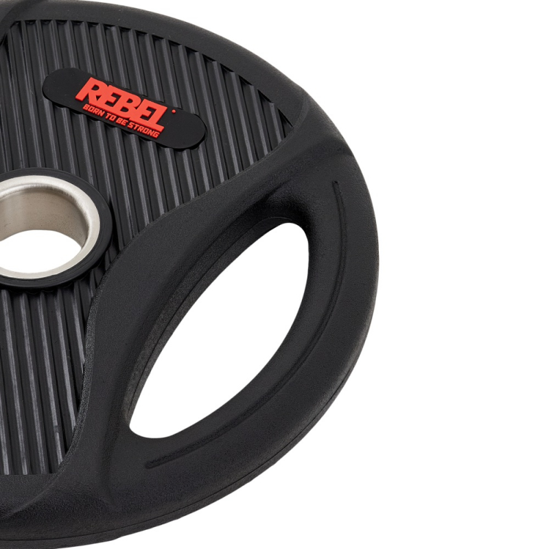 Диски олимпийские обрезиненные с двумя хватами 10 кг REBEL (пара) R-PVP-10-PAIR