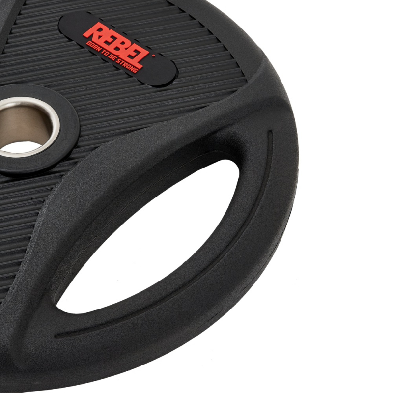 Диск олимпийский обрезиненный с двумя хватами 25 кг REBEL R-PVP-25