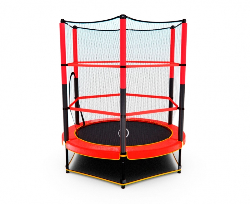 Батут DFC TRAMPOLINE-RED 55 дюймов с сеткой