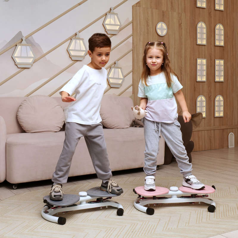 Фитнес платформа/горнолыжный тренажёр DFC Twister Bow с эспандерами