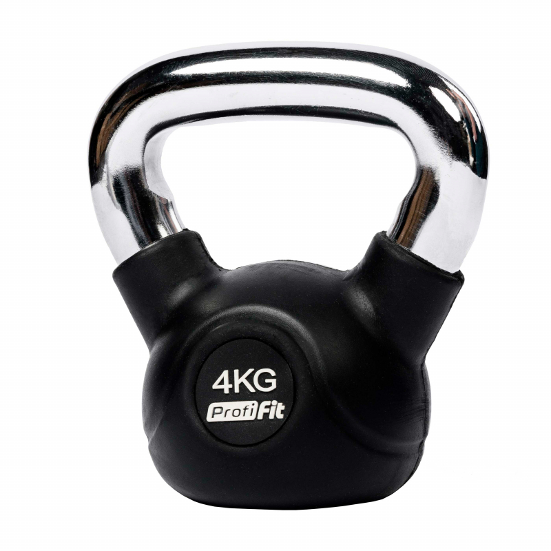 Гиря обрезиненная с хромированной ручкой PROFI-FIT 4 кг