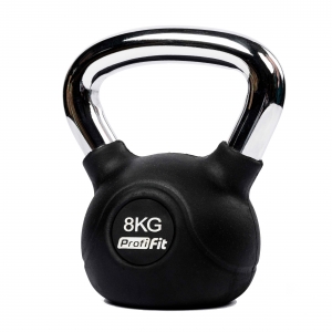 Гиря обрезиненная с хромированной ручкой PROFI-FIT 8 кг