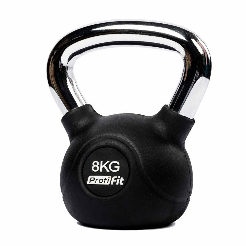 Гиря обрезиненная с хромированной ручкой PROFI-FIT 8 кг
