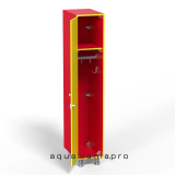 Шкаф 1:1 ЛДСП 350x500x1850 мм Красный китайский/Цитрусовый жёлтый
