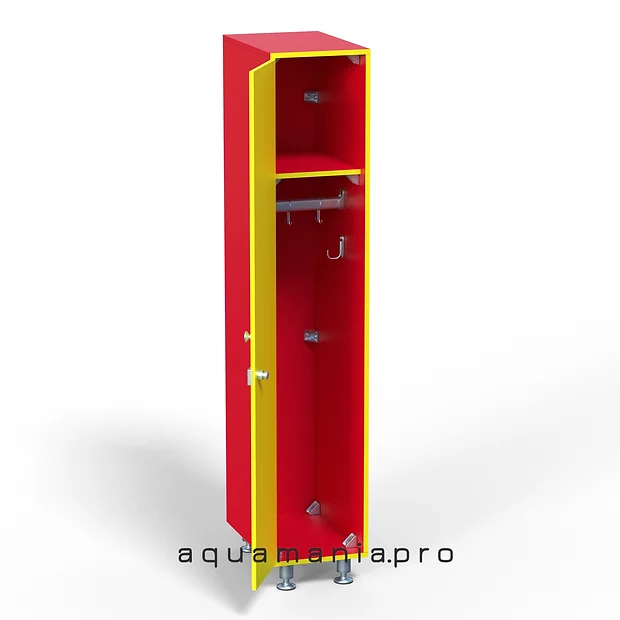 Шкаф 1:1 ЛДСП 350x500x1850 мм Красный китайский/Цитрусовый жёлтый
