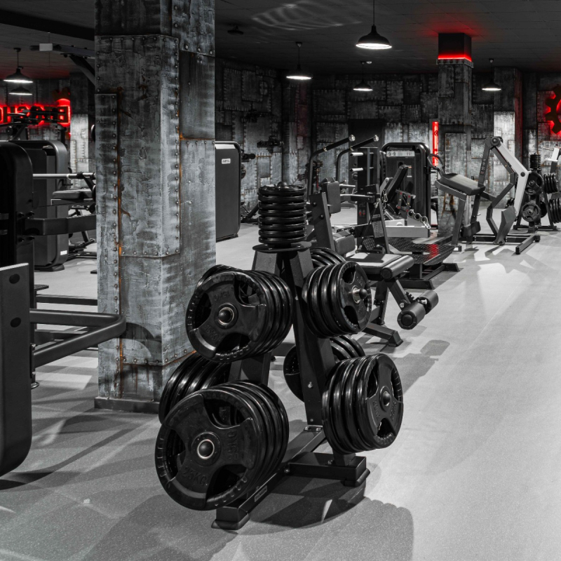 Диск обрезиненный (три хвата, черный) D51 мм PROFI-FIT 15 кг