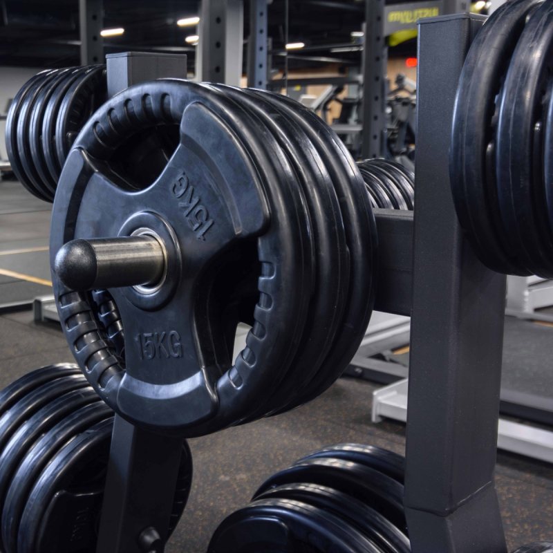 Диск обрезиненный (три хвата, черный) D51 мм PROFI-FIT 15 кг