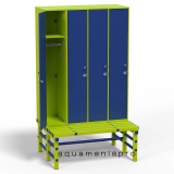 Шкаф 4:1 ЛДСП 1200x500x1500 мм + ПВХ-СКАМЕЙКА 1200х850х450 мм Альпийское озеро/Зелёный лайм