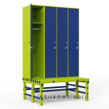 Шкаф 4:1 ЛДСП 1200x500x1500 мм + ПВХ-СКАМЕЙКА 1200х850х450 мм Альпийское озеро/Зелёный лайм