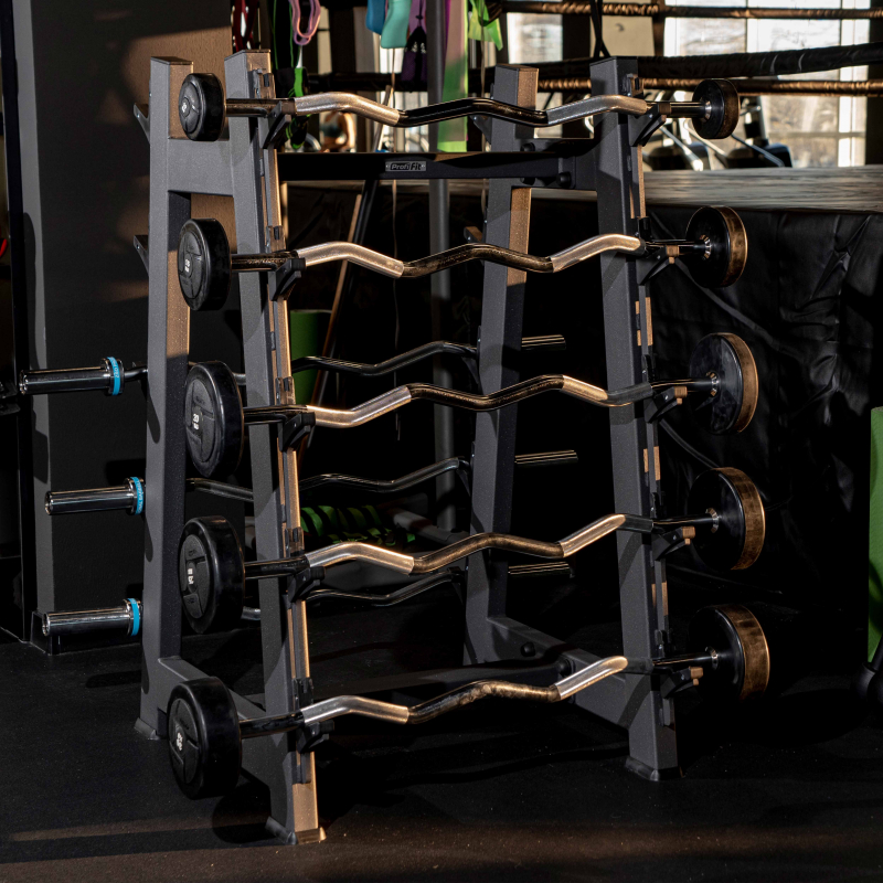 Набор изогнутых обрезиненных штанг (шаг 5 кг, 5 шт) PROFI-FIT 10-30 кг