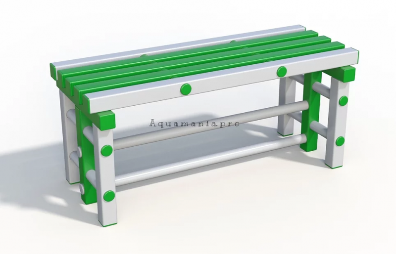 Скамья 1000х420х450 мм (вариант 4) белый/зелёный