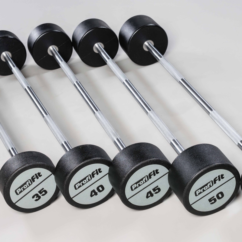 Набор прямых полиуретановых штанг (шаг 5 кг, 5 шт) PROFI-FIT 35-55 кг