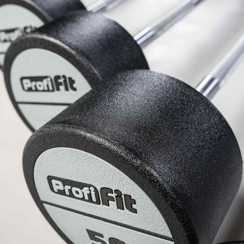 Набор прямых полиуретановых штанг (шаг 5 кг, 5 шт) PROFI-FIT 35-55 кг