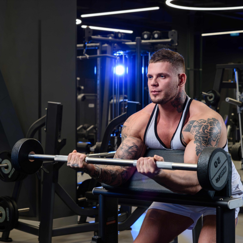 Набор прямых полиуретановых штанг (шаг 5 кг, 5 шт) PROFI-FIT 35-55 кг