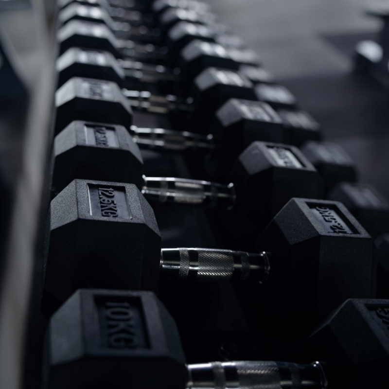 Гантель гексагональная обрезиненная PROFI-FIT 15 кг