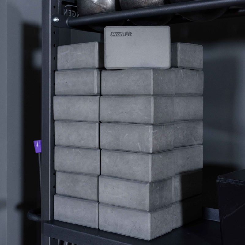 Блок для йоги серый PROFI-FIT