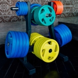 Диск обрезиненный (четыре хвата, цветной) D51 мм PROFI-FIT 20 кг