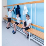 Скамья для раздевалок с вешалкой (односторонняя) 1.5 м ZAVODSPORTA