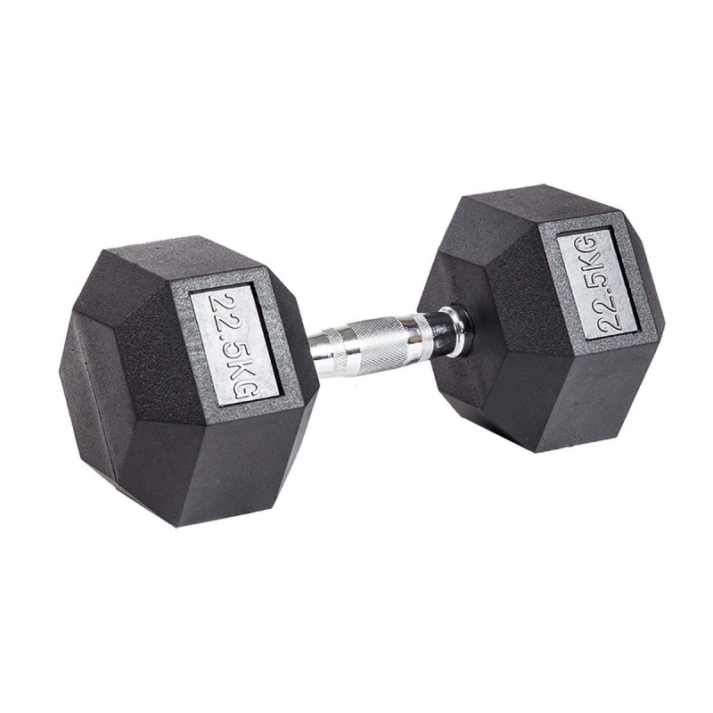 Гантель гексагональная обрезиненная PROFI-FIT 22.5 кг