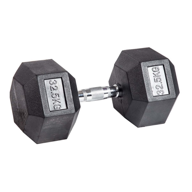 Гантель гексагональная обрезиненная PROFI-FIT 32.5 кг