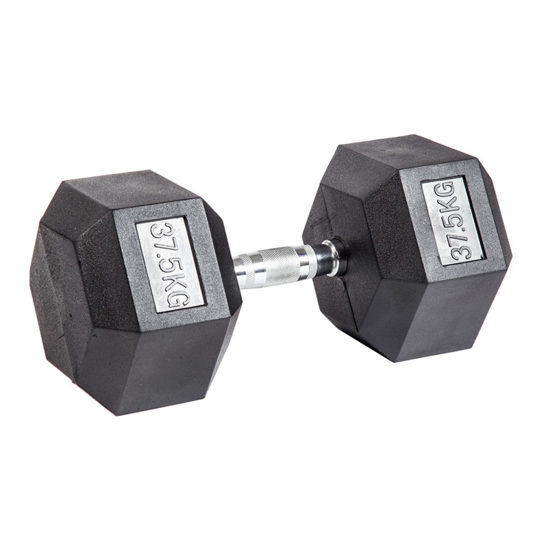 Гантель гексагональная обрезиненная PROFI-FIT 37.5 кг