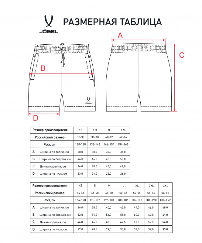 Шорты CAMP 2 Woven Shorts, черный, размер XL, Jögel ЦБ-00003435
