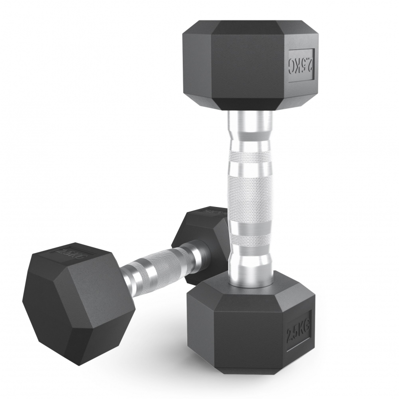 Гантель гексагональная UNIX Fit обрезиненная 2.5 кг / шт DBHEX2_5