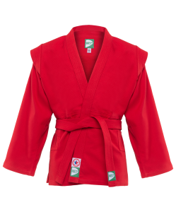 Куртка для самбо JS-302, красная, р.6/190, Green Hill