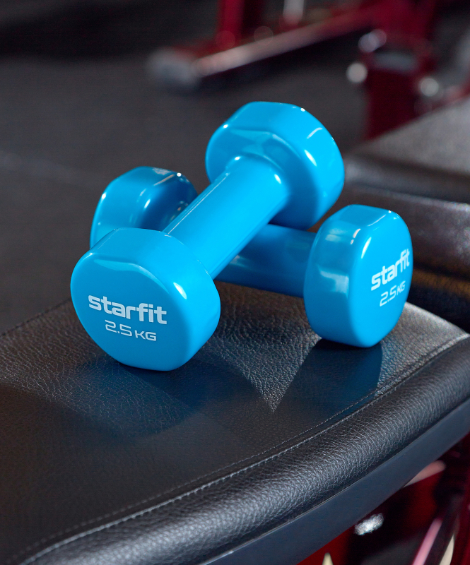 Гантель виниловая DB-101 2.5 кг, синий, Starfit УТ-00018824