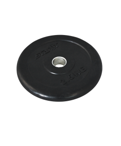 Диск обрезиненный BB-202 d=26 мм, стальная втулка, черный, 2,5 кг, Starfit