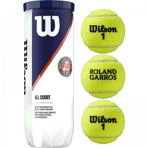 Мяч для большого тенниса WILSON Roland Garros All Court, WRT126400, одобрен ITF, упаковка 3 мяча