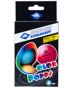 Мяч для настольного тенниса Colour Popps Poly, 6 шт., DONIC