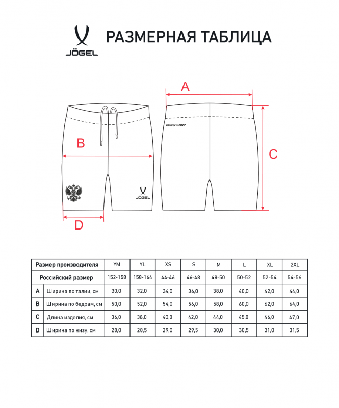 Шорты игровые NATIONAL PerFormDRY Away Shorts, темно-синий, размер YM, Jögel ЦБ-00003113