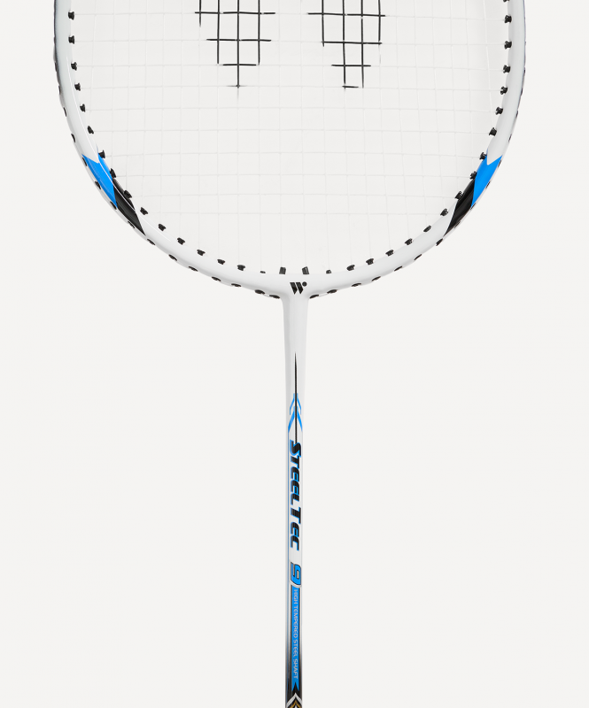 Набор для бадминтона WISH Steeltec 9, 2 ракетки, 2 волана, белый/синий ЦБ-00008284