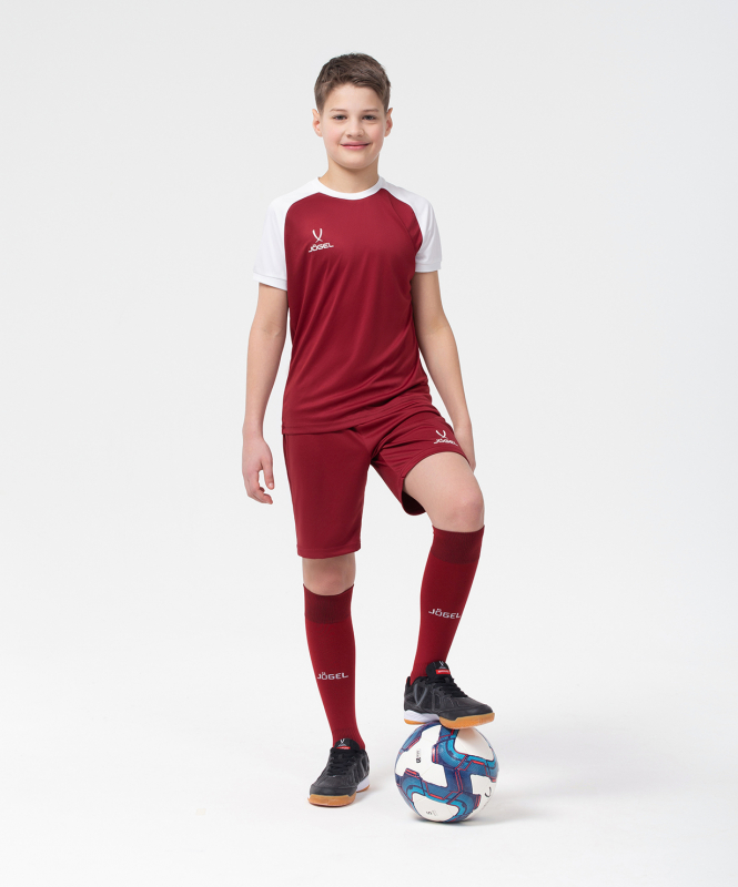 Футболка игровая CAMP Reglan Jersey, гранатовый/белый, детский, размер YXS, Jögel УТ-00016202