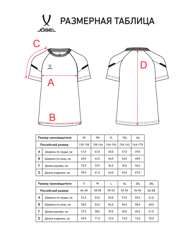 Футболка тренировочная CAMP 2 Training Poly Tee, синий, размер XXXL, Jögel ЦБ-00003420