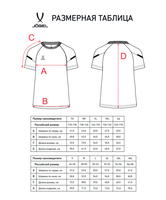 Футболка тренировочная CAMP 2 Training Poly Tee, синий, размер YL, Jögel ЦБ-00003420