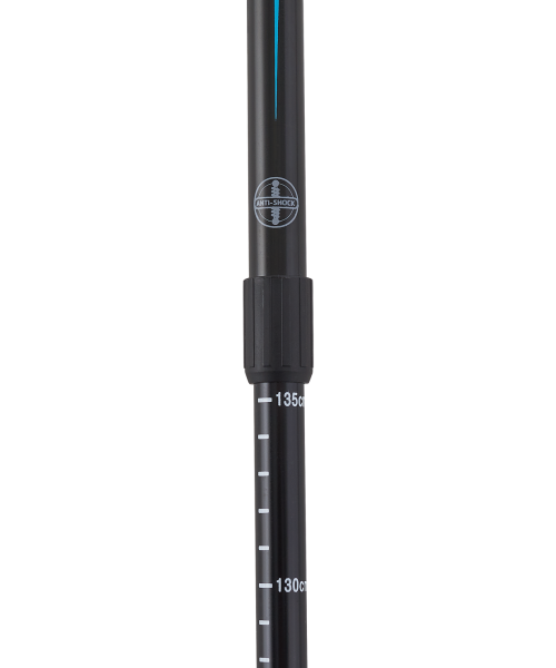 Скандинавские палки Nimbus, 77-135 см, 2-секционные, черный/голубой, Berger