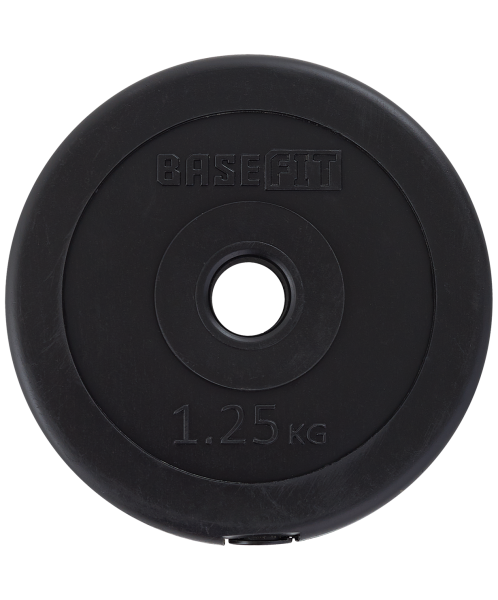 Диск пластиковый BB-203 1,25 кг, d=26 мм, черный, BaseFit