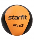 Медбол высокой плотности GB-702, 3 кг, оранжевый, Starfit
