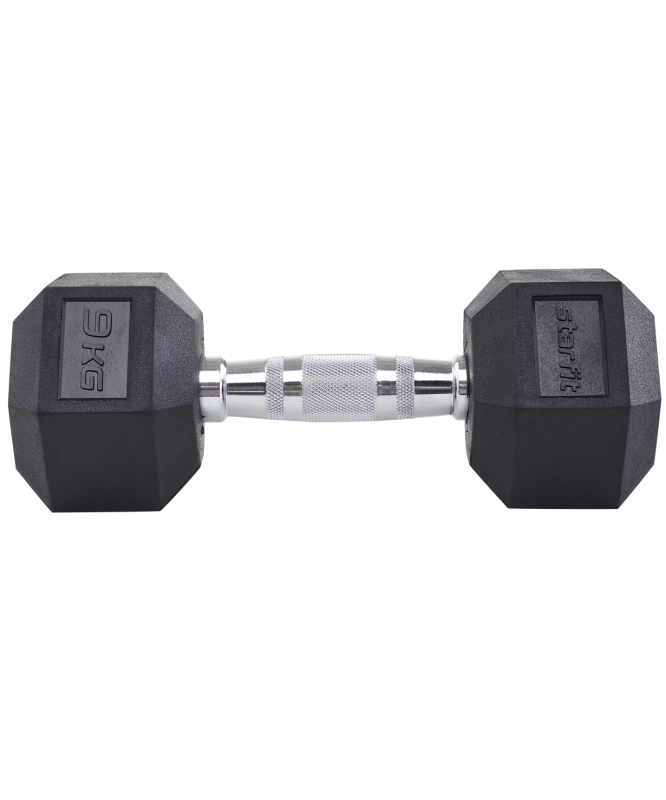 Гантель гексагональная DB-301 9 кг, обрезиненная, черный, Starfit УТ-00019790