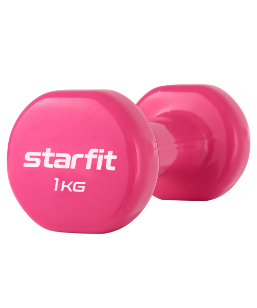 Гантель виниловая DB-101 1 кг, розовый, Starfit