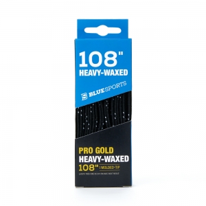 Шнурки для коньков Blue Sports Pro Gold Heavy Waxed, 903009-BKWH-274, полиэстер, 274см, черно-белый