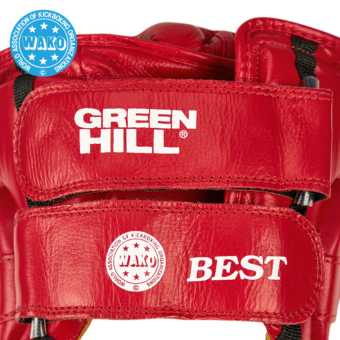 Кикбоксерский шлем BEST WAKO Approved красный Green Hill HGB-4016w XL